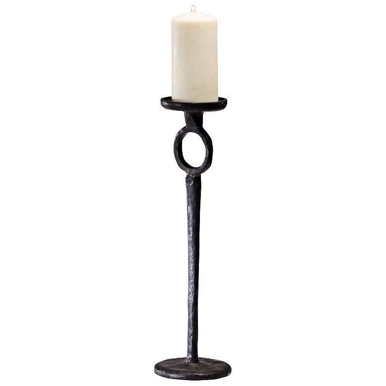 Image 1 Medium Duke Rust Iron Pillar Candle Holder