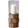 Medium Hex Nut Natural Wood Pillar Candle Holder