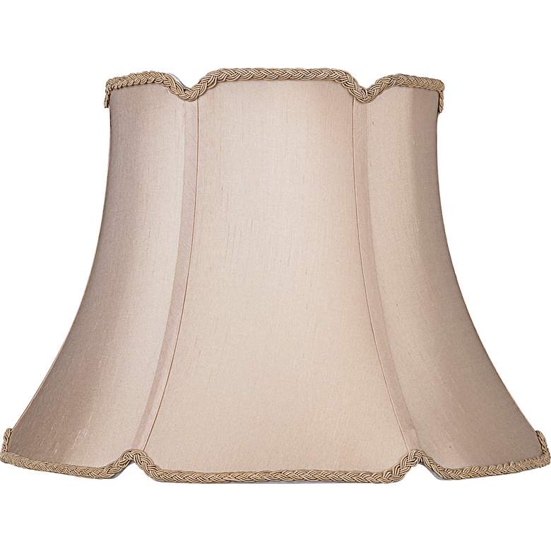 Image 1 Medium Taupe with Braid Trim Bell Shade 10x16x12 (Spider)