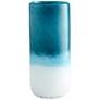 Medium Turquoise Cloud 10 3/4" High Glass Vase