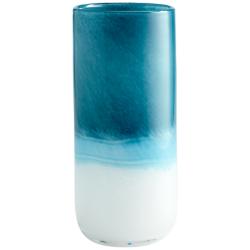 Medium Turquoise Cloud 10 3/4&quot; High Glass Vase