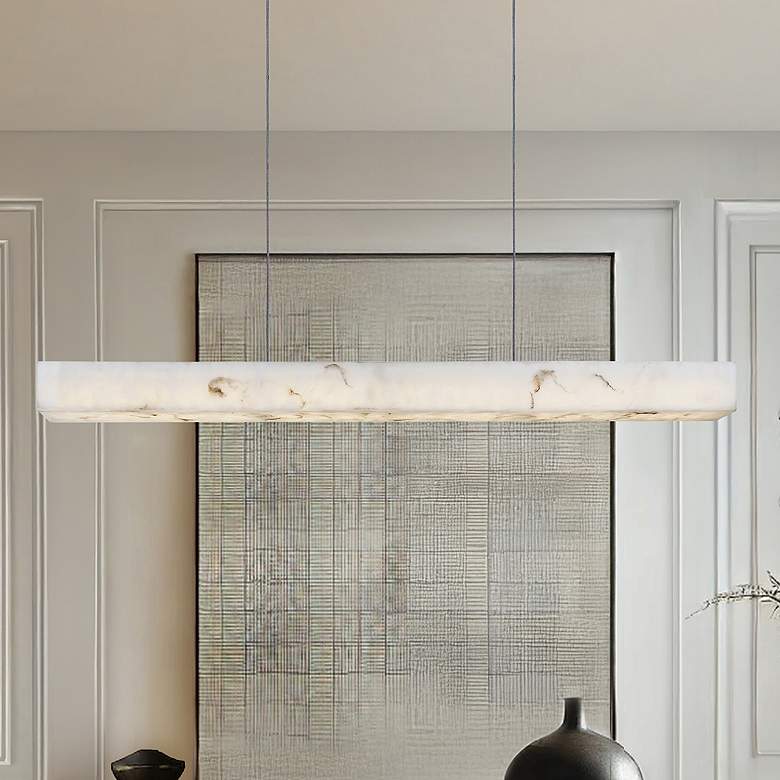 Image 1 Medley 48" Wide Brushed Brass LED Linear Pendant