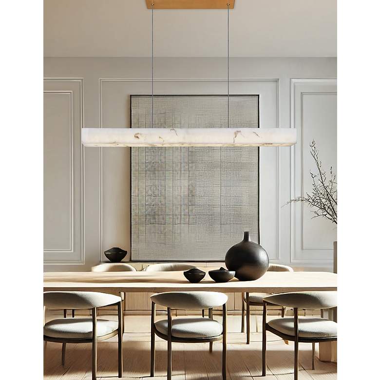 Image 3 Medley 48" Wide Brushed Brass LED Linear Pendant more views