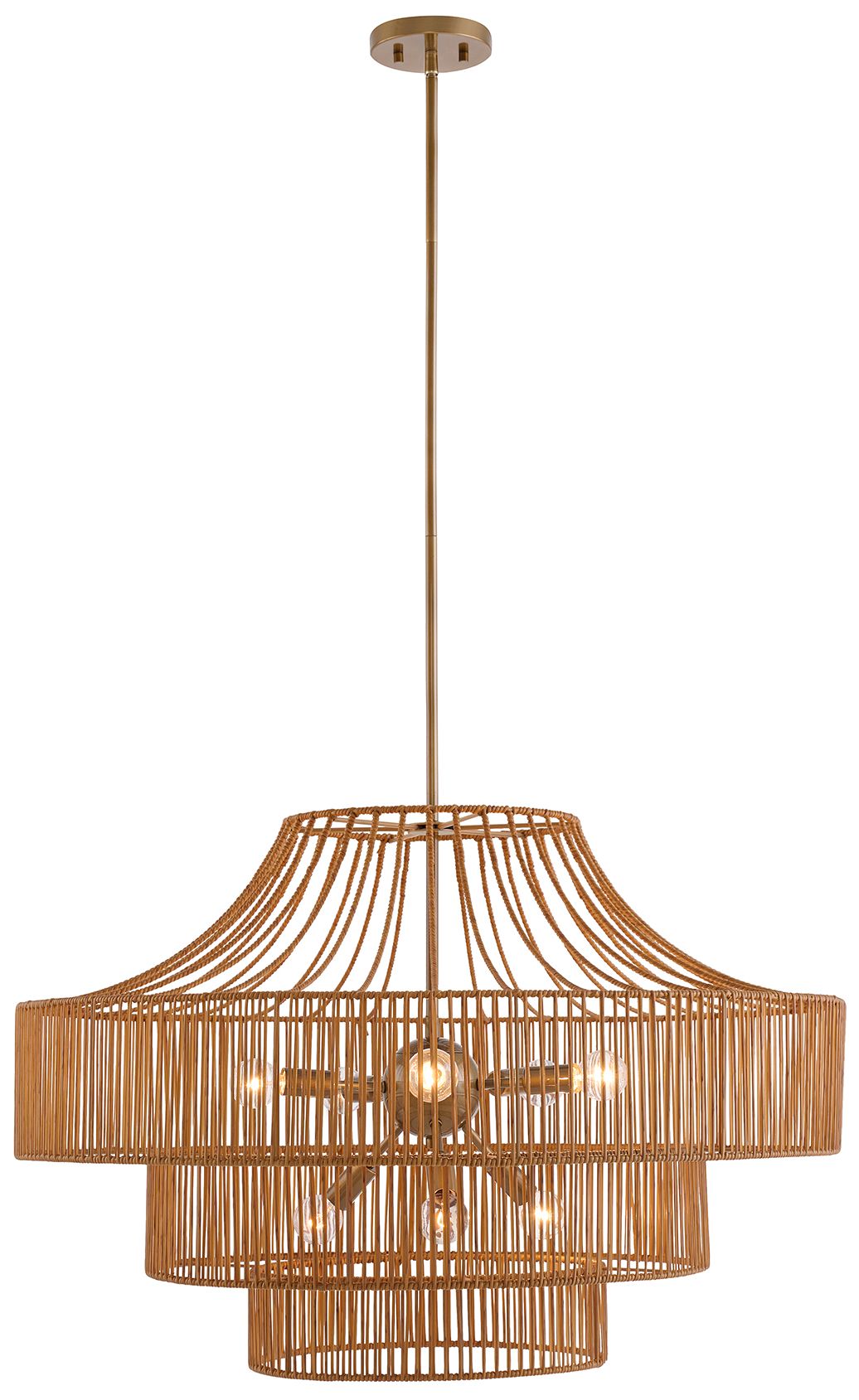 Image 2 Medlock 8-Light Outdoor Chandelier in Burnished Brass