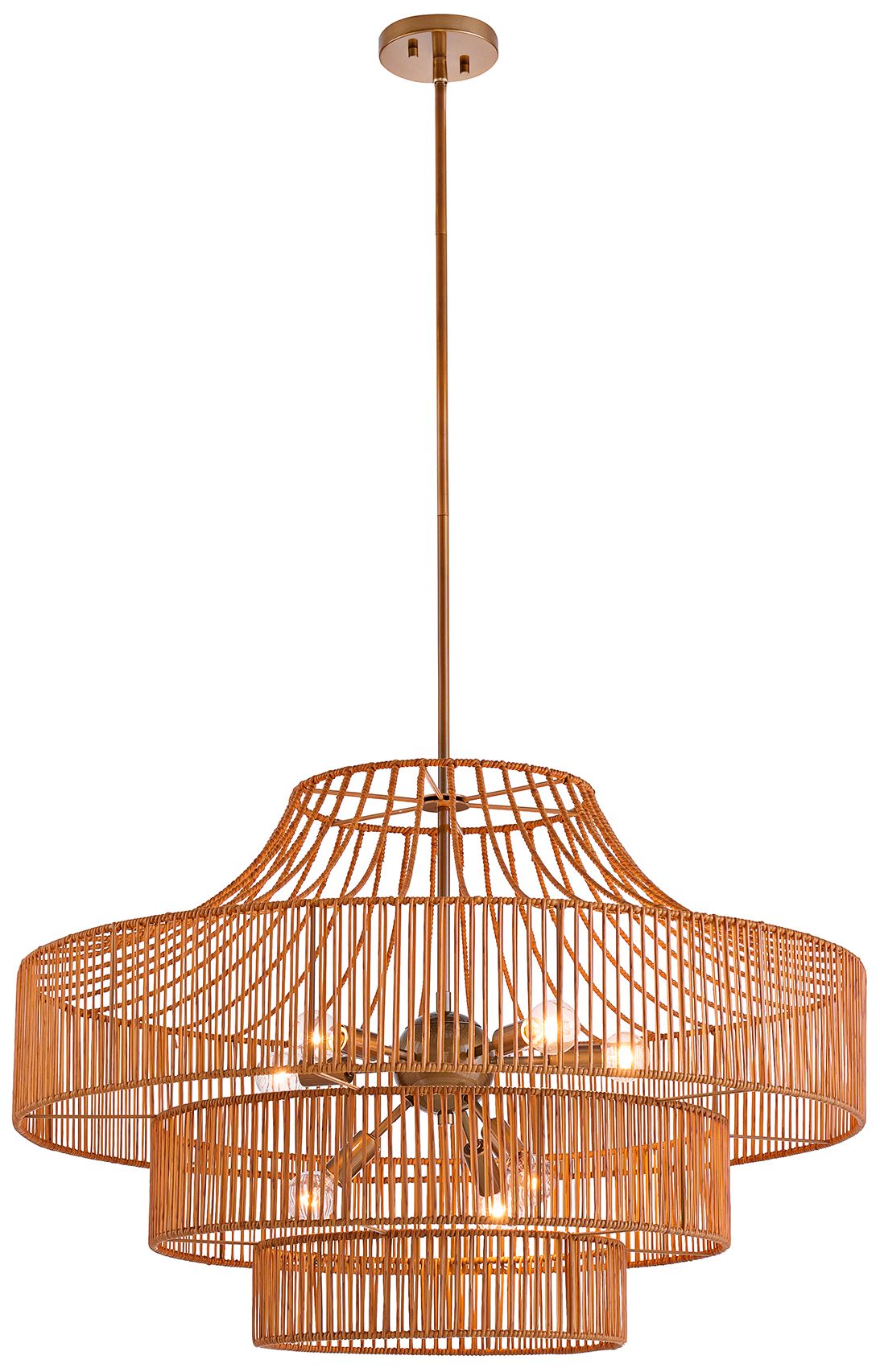 Image 6 Medlock 8-Light Outdoor Chandelier in Burnished Brass more views