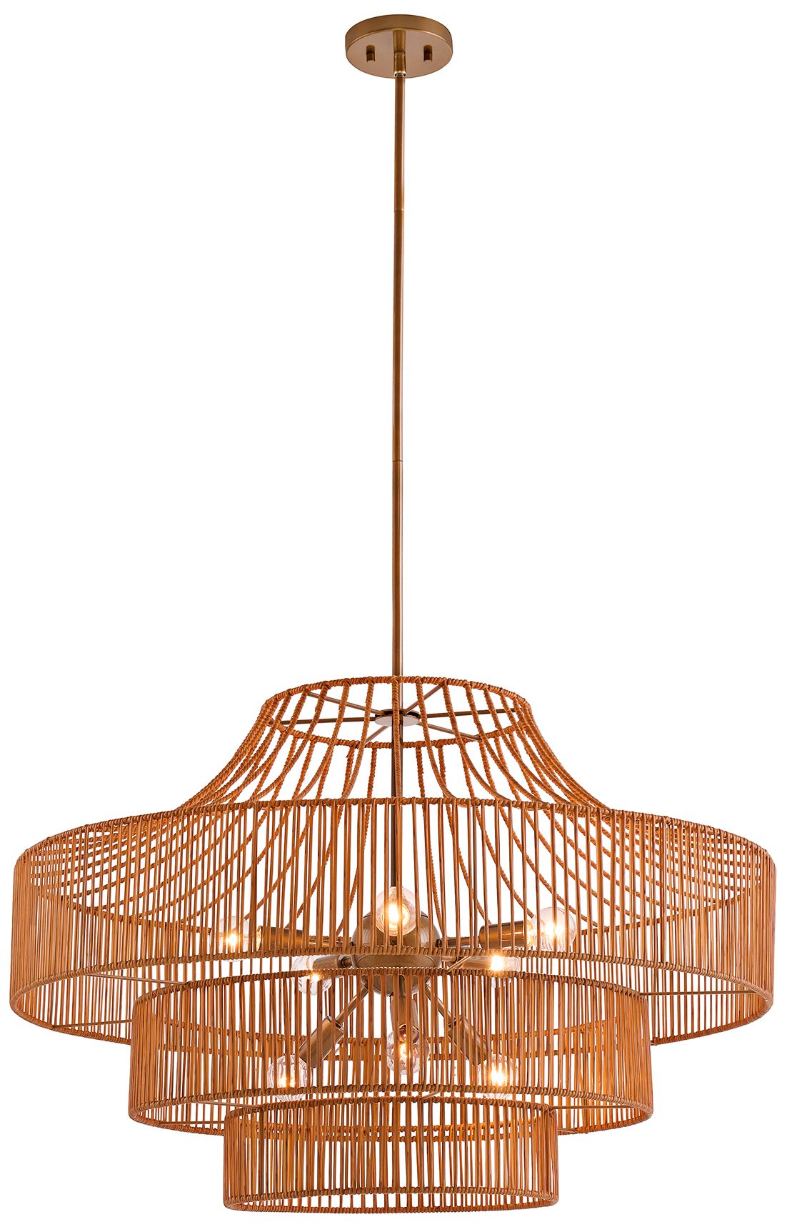 Image 7 Medlock 8-Light Outdoor Chandelier in Burnished Brass more views
