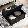 5_Medrum 36" Square Antique Black Coffee Table with Storage more views