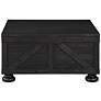 Medrum 36" Square Antique Black Coffee Table with Storage