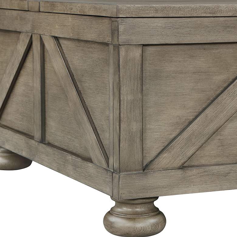 Image 5 Medrum 36"W Antique Gray Square Coffee Table with Storage more views