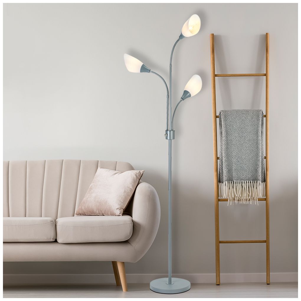 Medusa 70.25" High 3-Light Silver Floor Lamp