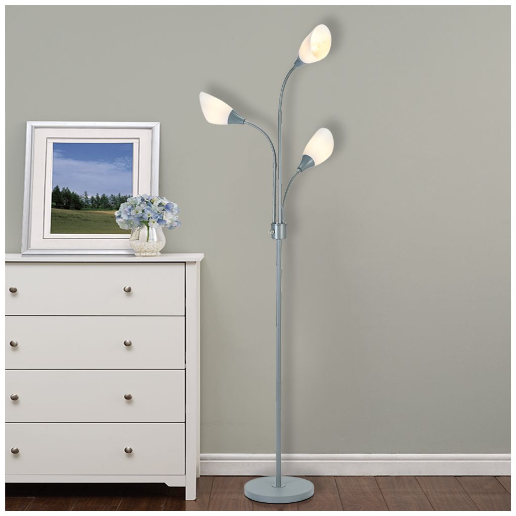 Medusa 70.25" High 3-Light Silver Floor Lamp
