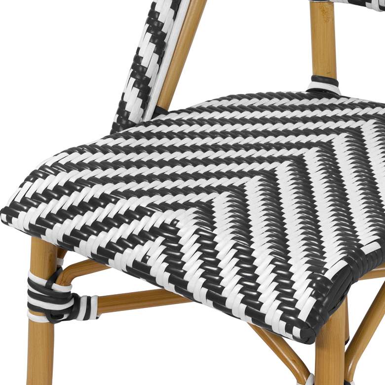 Image 4 Meduza Black White Wicker Patio Dining Chairs Set of 2 more views