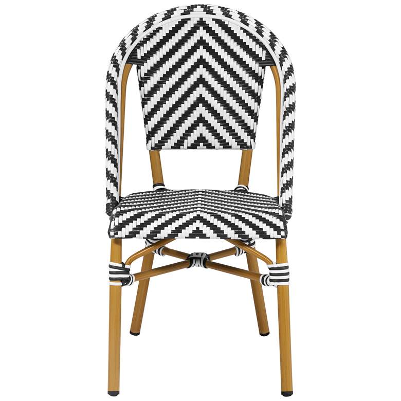 Image 7 Meduza Black White Wicker Patio Dining Chairs Set of 2 more views