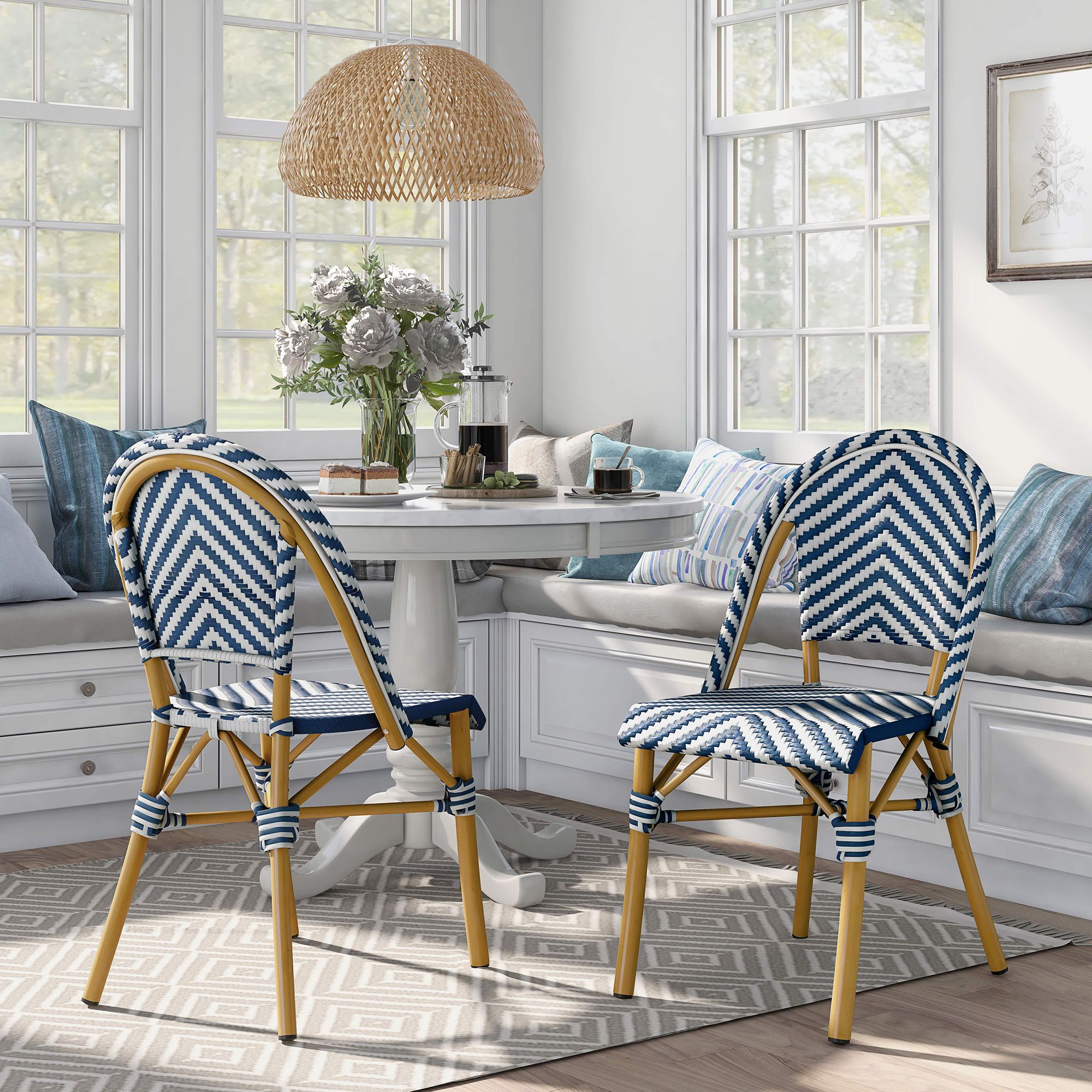 Blue and white patio chairs new arrivals