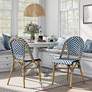 Meduza Blue White Wicker Patio Dining Chairs Set of 2