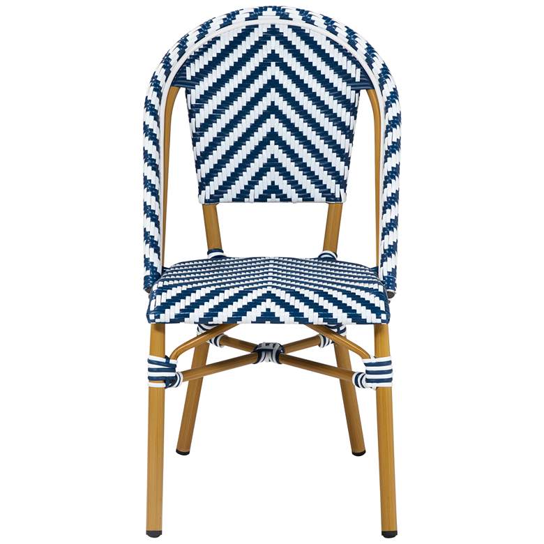 Image 6 Meduza Blue White Wicker Patio Dining Chairs Set of 2 more views