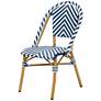 Meduza Blue White Wicker Patio Dining Chairs Set of 2