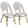 Meduza Gray White Wicker Patio Dining Chairs Set of 2