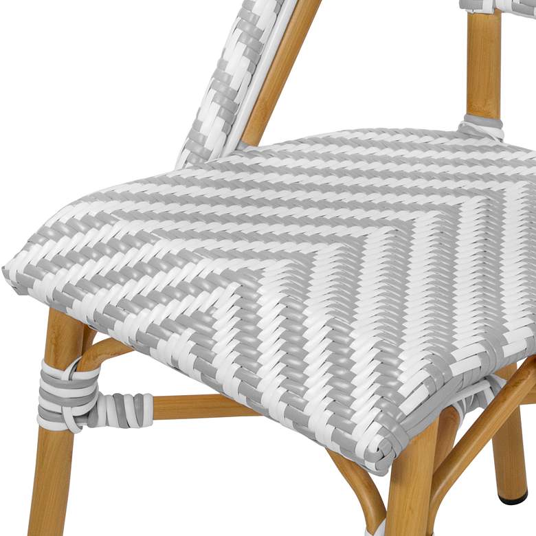 Image 3 Meduza Gray White Wicker Patio Dining Chairs Set of 2 more views