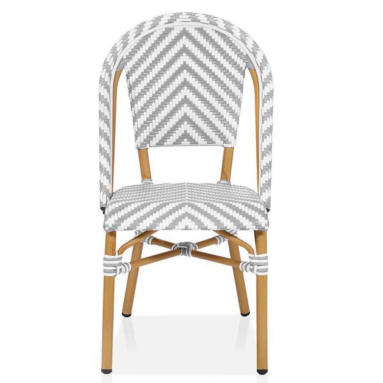 Image 6 Meduza Gray White Wicker Patio Dining Chairs Set of 2 more views