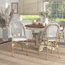 Meduza Gray White Wicker Patio Dining Chairs Set of 2