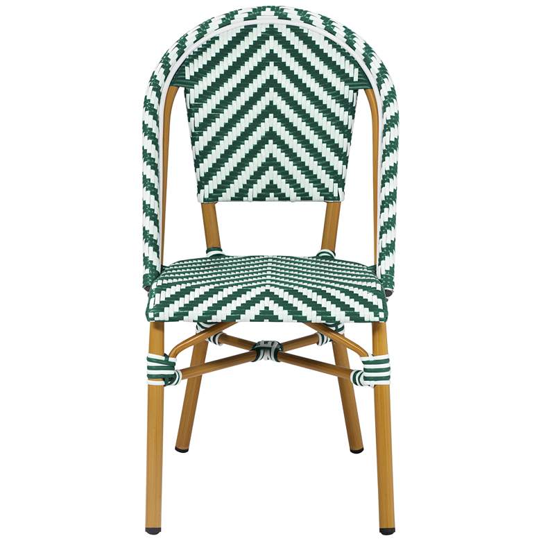 Image 5 Meduza Green White Wicker Patio Dining Chairs Set of 2 more views