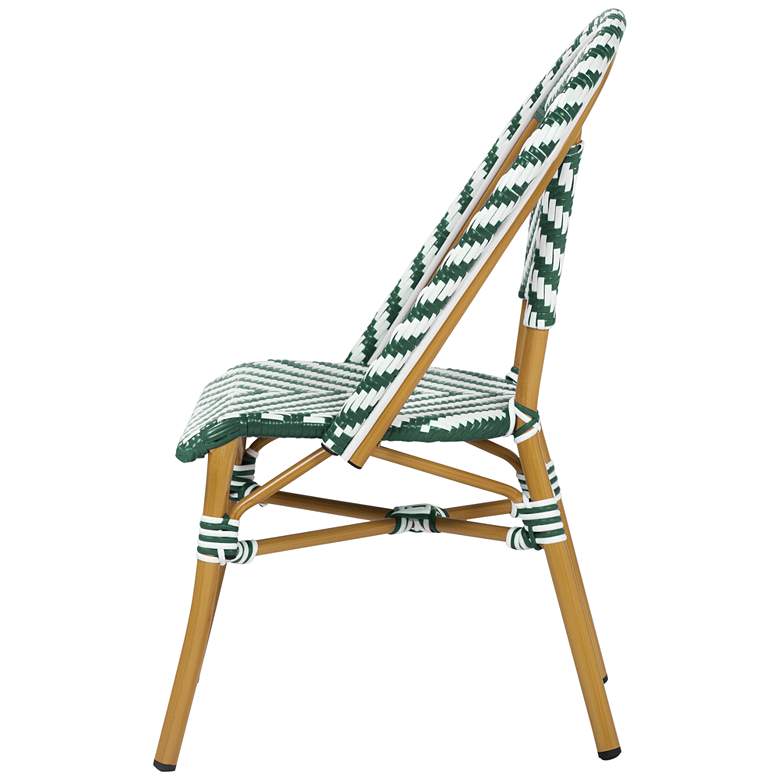 Image 6 Meduza Green White Wicker Patio Dining Chairs Set of 2 more views