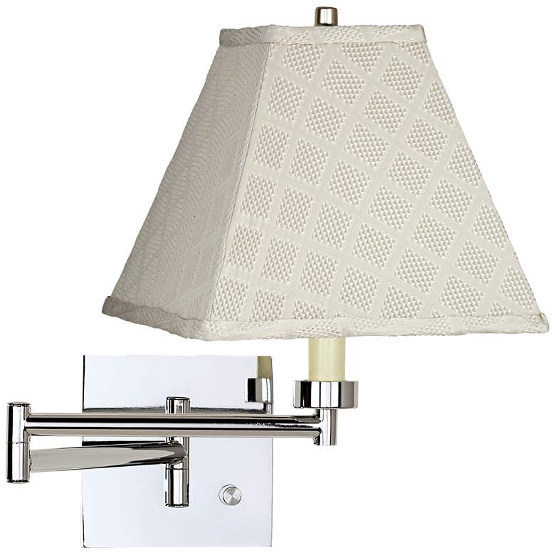 Image 1 Meemaw Cream Chrome Plug-In Swing Arm Wall Lamp