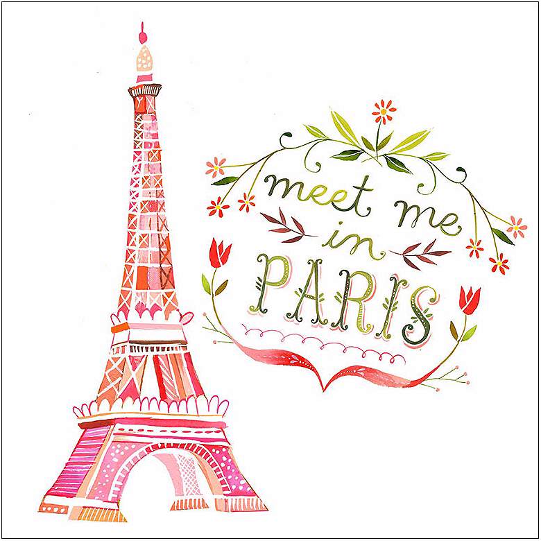 Image 1 Meet Me in Paris 18 inch Square Canvas Wall Art