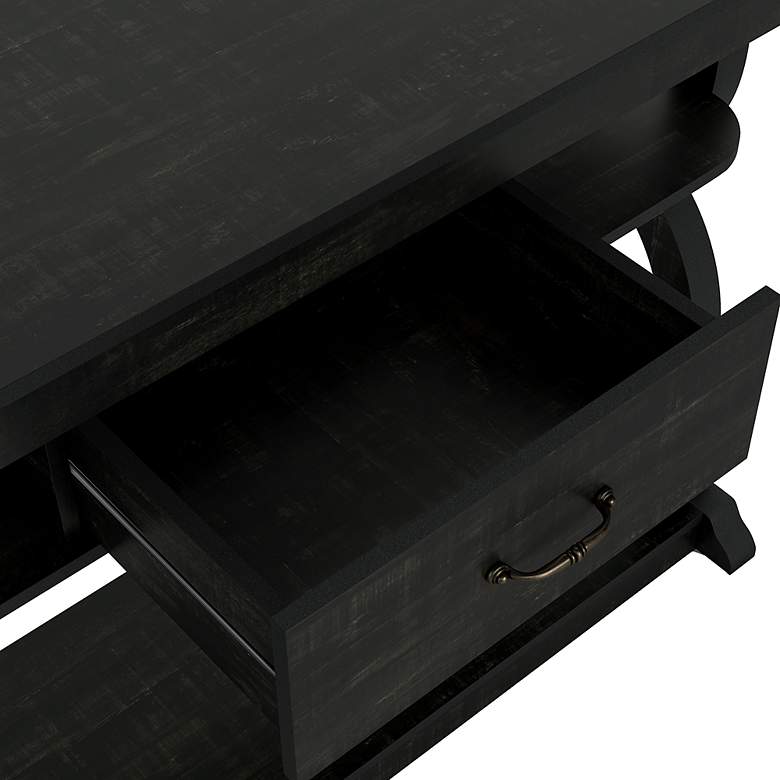 Image 3 Mefford 47 1/4"W Reclaimed Black Oak 1-Drawer Console Table more views