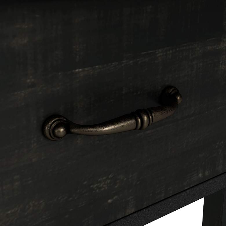 Image 4 Mefford 47 1/4"W Reclaimed Black Oak 1-Drawer Console Table more views