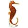 Mega Amber Glass 17 3/4" High Seahorse Statue
