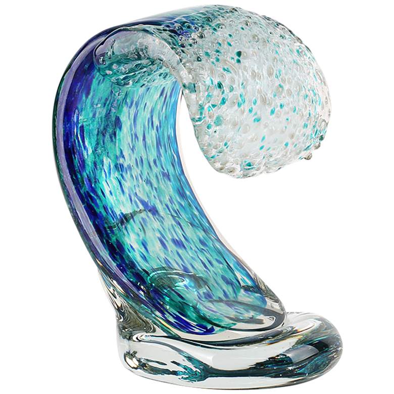 Image 1 Mega Aqua Glass 8 inch High Tropic Wave Figurine