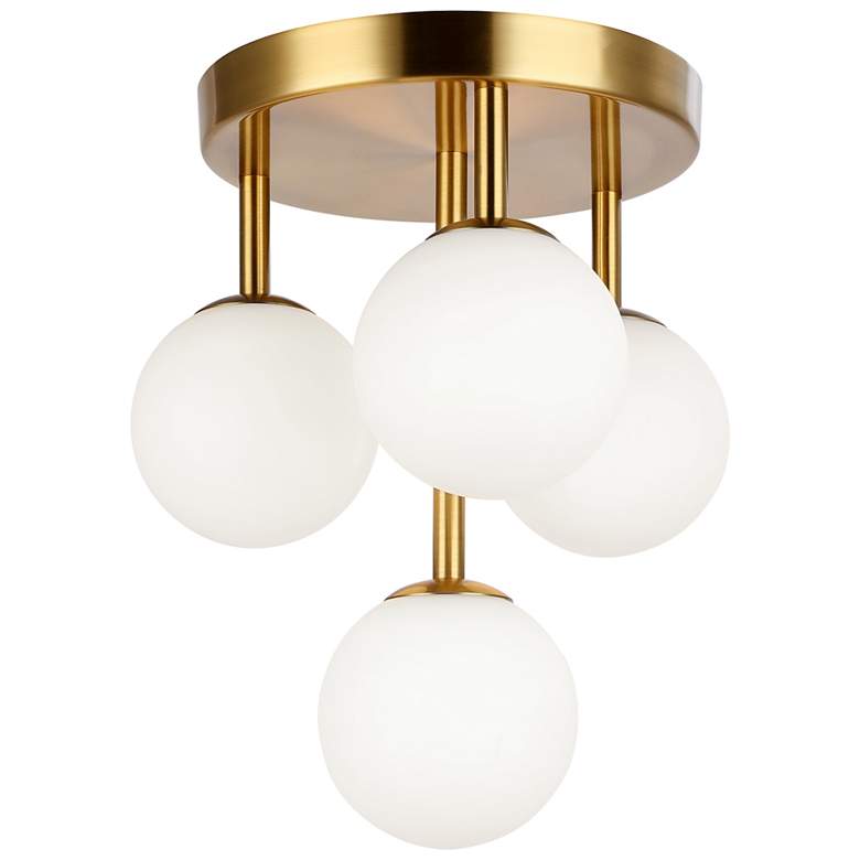 Image 2 Megallan 10 3/4" Wide Aged Brass 4-Light Ceiling Light