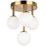 2_Megallan 10 3/4" Wide Aged Brass 4-Light Ceiling Light