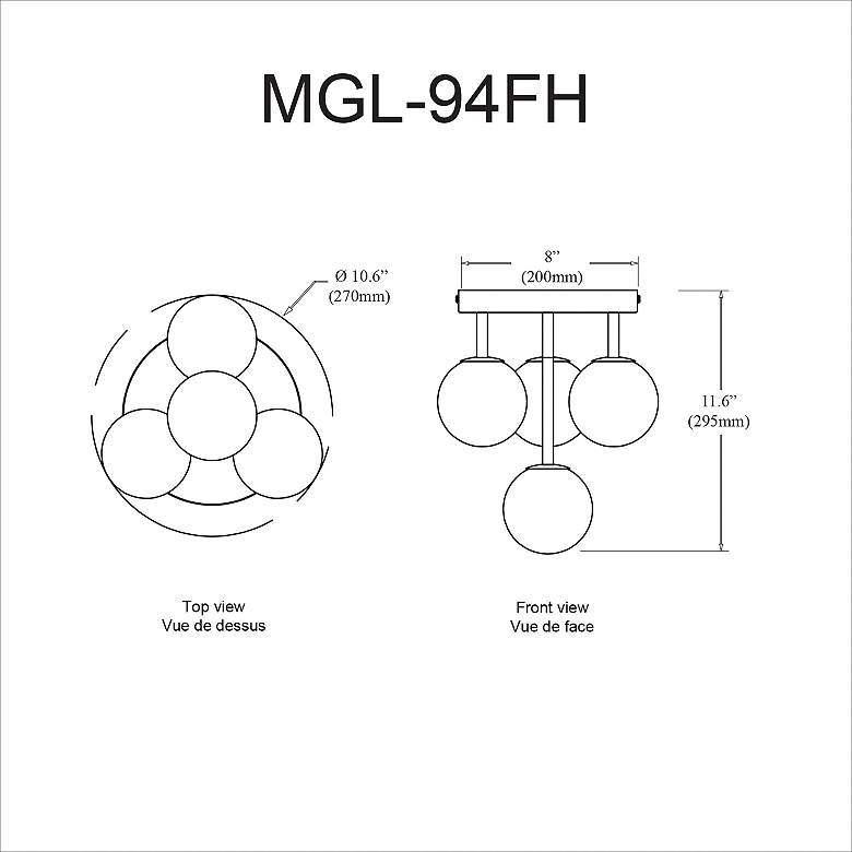 Image 4 Megallan 10 3/4" Wide Aged Brass 4-Light Ceiling Light more views