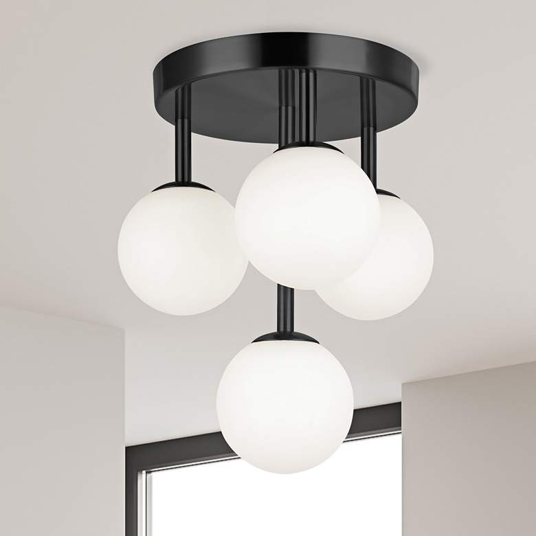 Image 1 Megallan 10 3/4" Wide Matte Black Ceiling Light