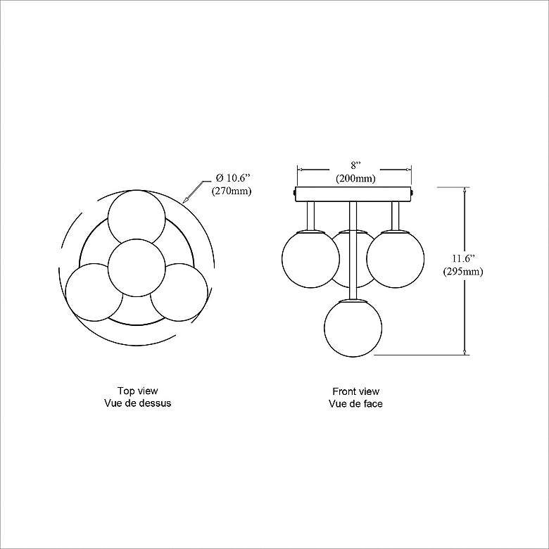 Image 4 Megallan 10 3/4" Wide Matte Black Ceiling Light more views
