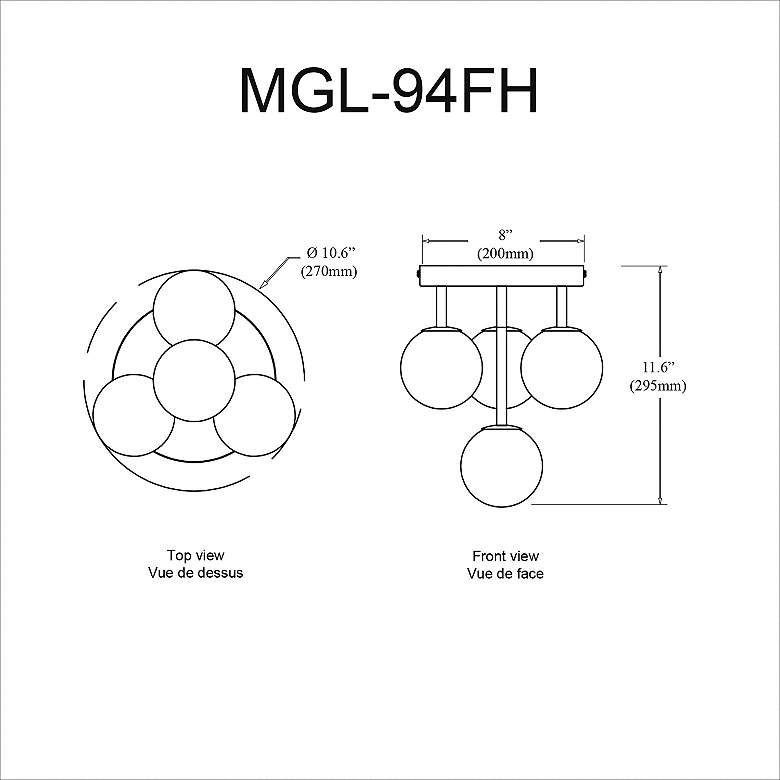 Image 3 Megallan 10 3/4" Wide Polished Chrome 4-Light Ceiling Light more views