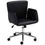 Megan Black Faux Leather Swivel Office Chair