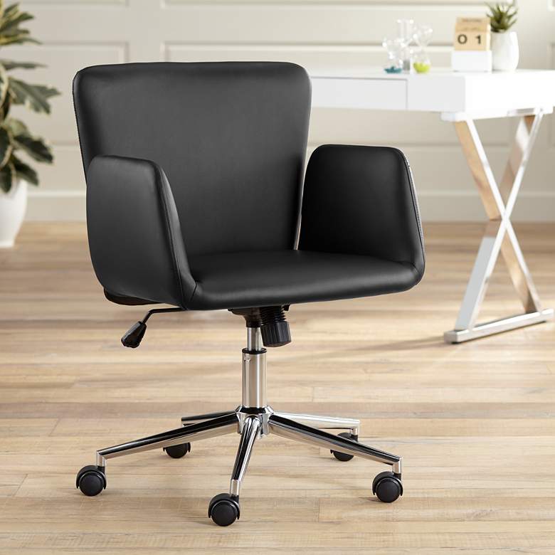 Image 1 Megan Black Faux Leather Swivel Office Chair