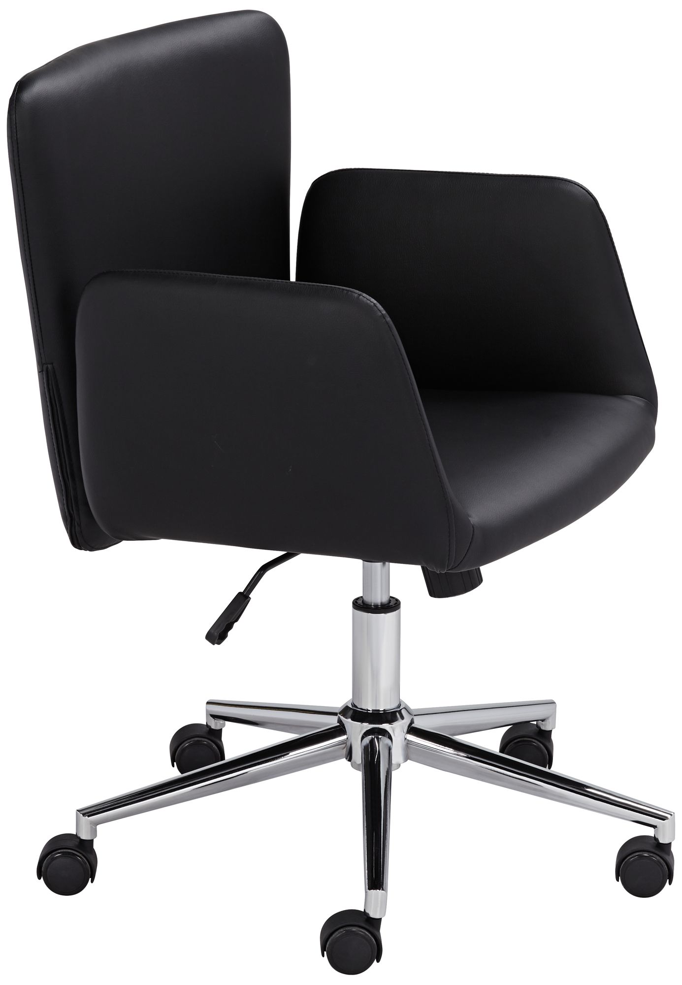 Megan Black Faux Leather Swivel Office Chair