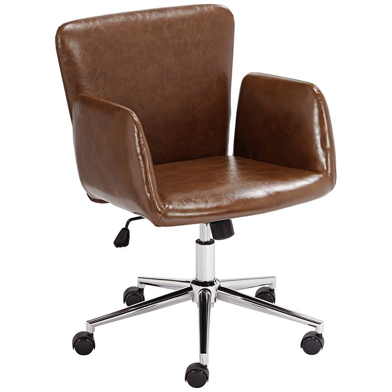 Image 2 Megan Brown Faux Leather Swivel Office Chair