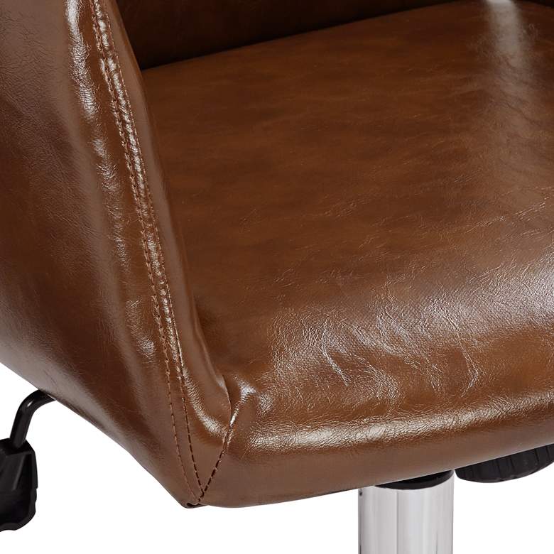 Megan Brown Faux Leather Swivel Office Chair more views