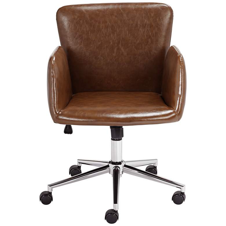 Image 7 Megan Brown Faux Leather Swivel Office Chair more views