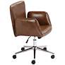 Megan Brown Faux Leather Swivel Office Chair