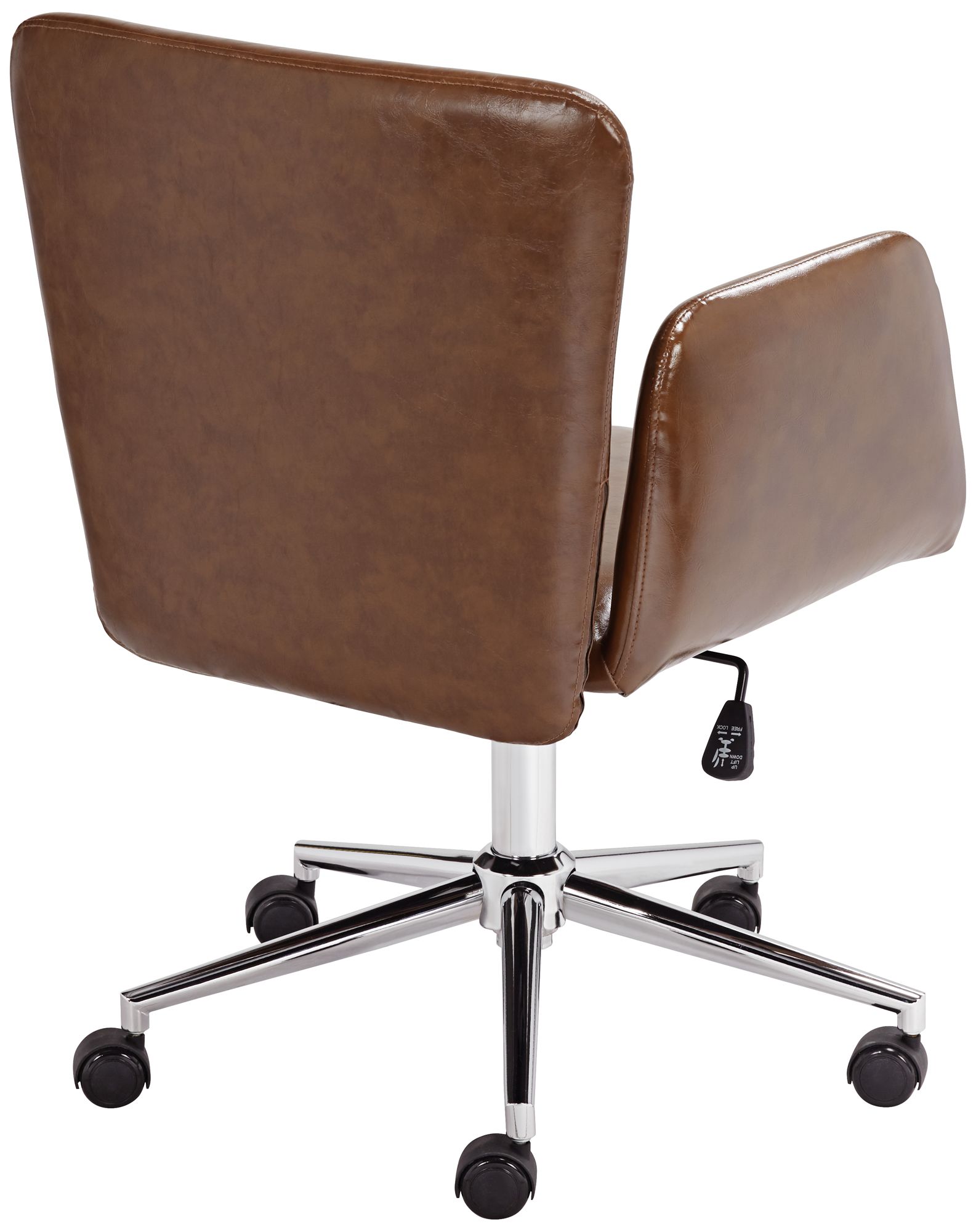 Megan Brown Faux Leather Swivel Office Chair