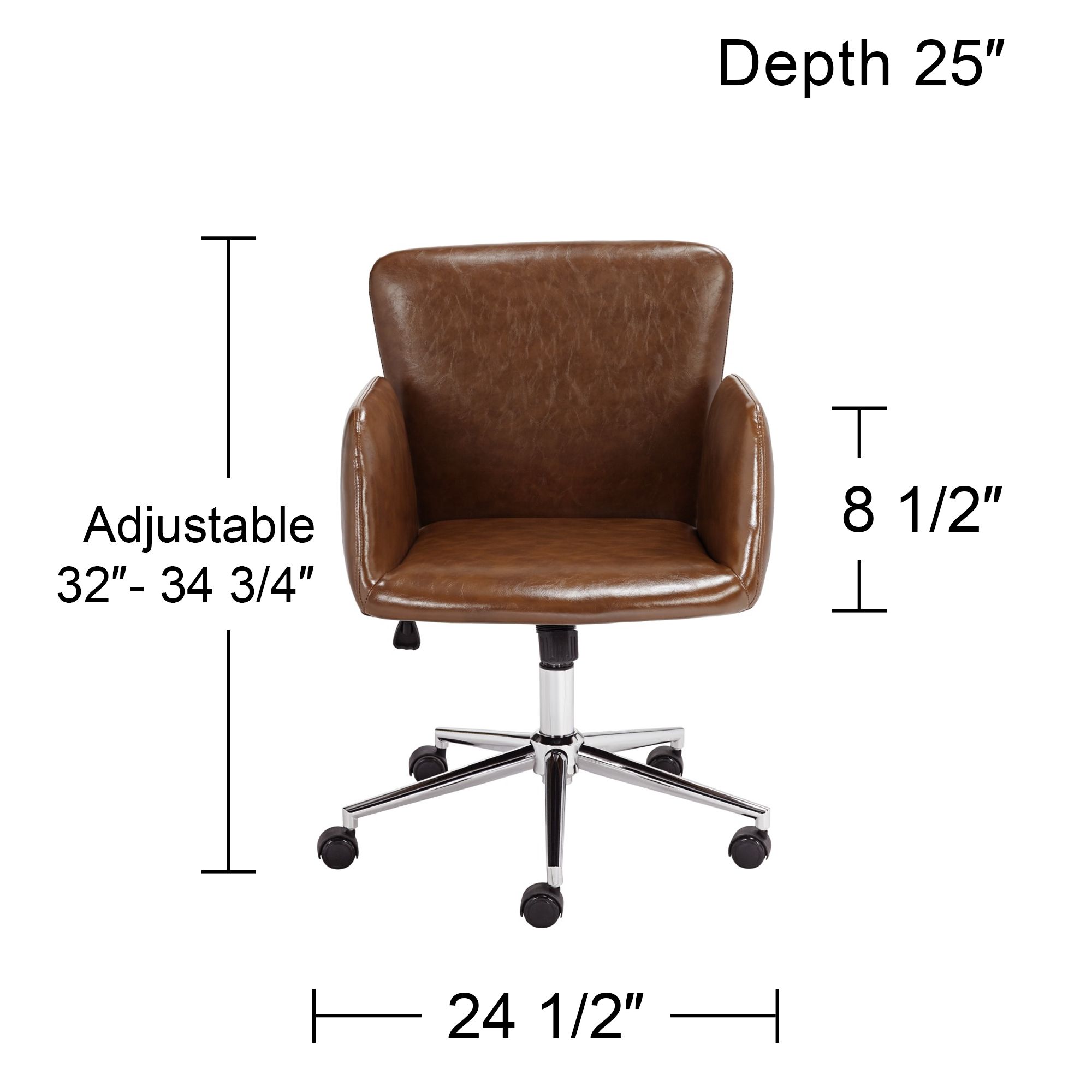 Megan Brown Faux Leather Swivel Office Chair