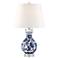 Megan Ivory and Blue Ceramic Accent Table Lamp