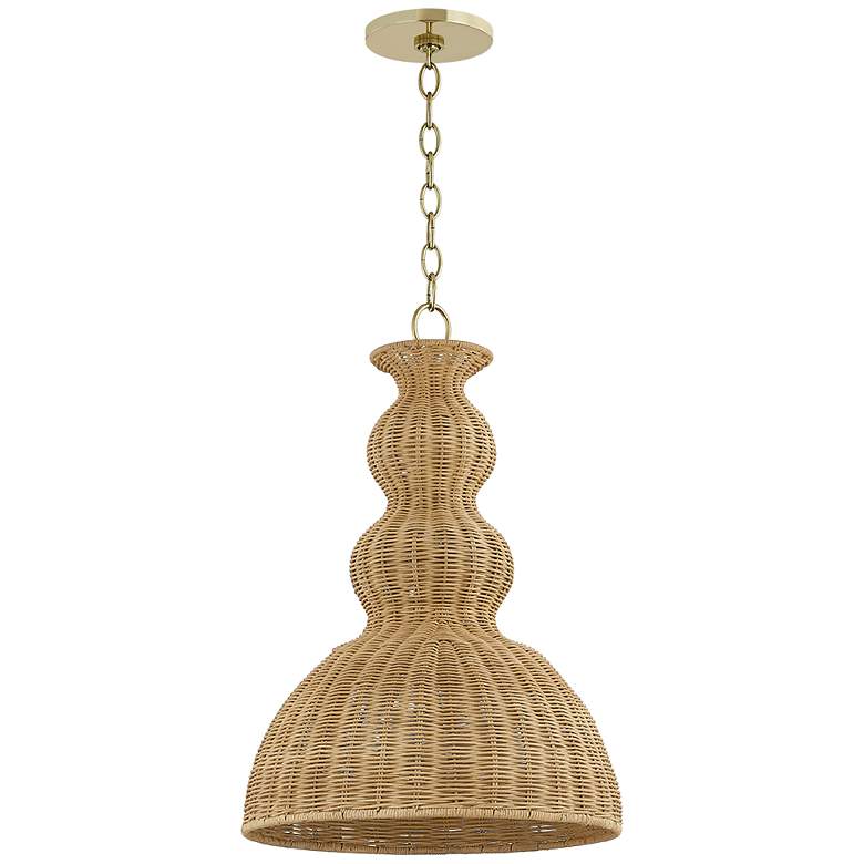 Image 1 Megan Molten x Mitzi Mayla 15.25 In 1 Lt Pendant Aged Brass